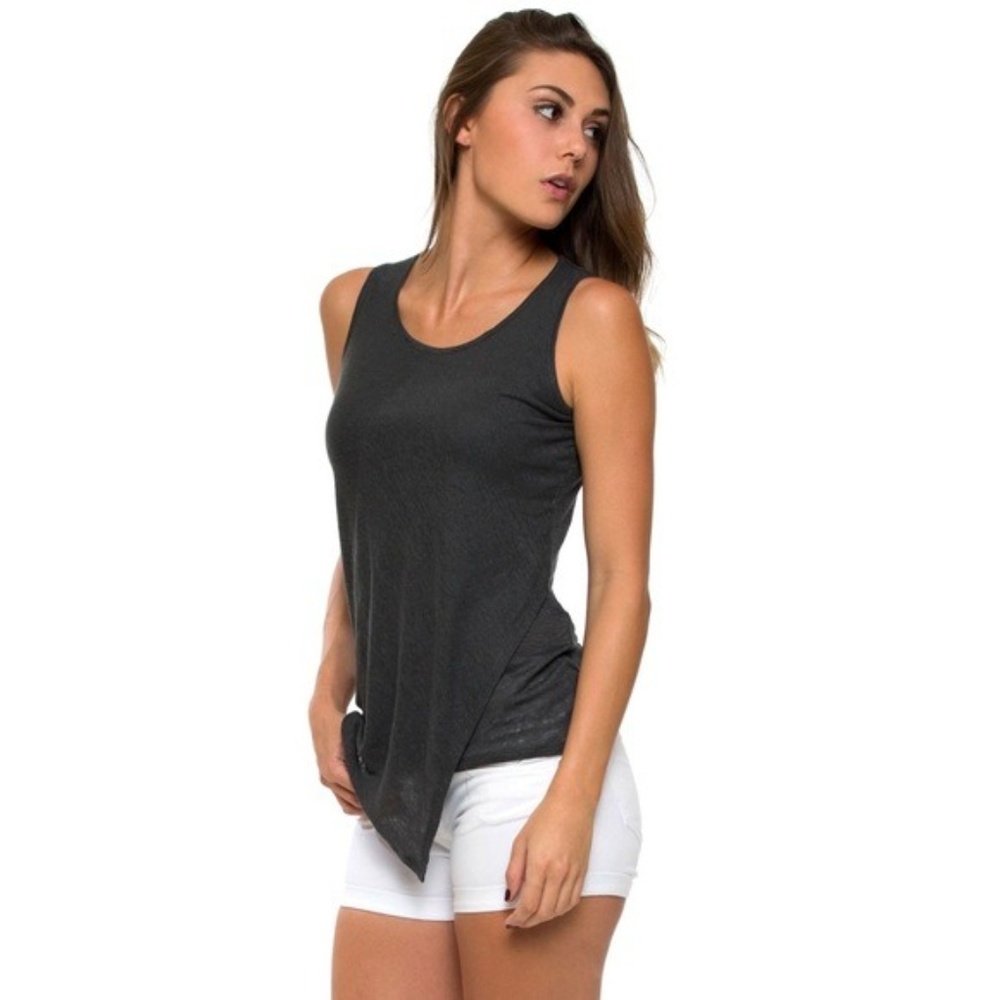 NWT Acrobat Small Gray Asymmetrical Hem Layer Tank